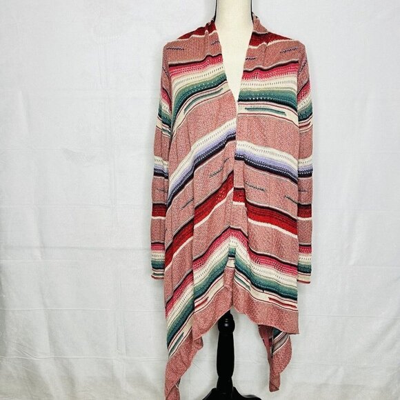 Polo Ralph Lauren Womens Striped Open Front Duster Linen-Blend Cardigan Size S - Picture 1 of 9